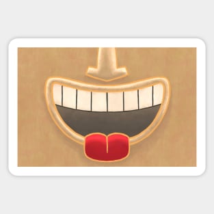 Peach Tiki Smile Mask! (Red Tongue Version) Sticker